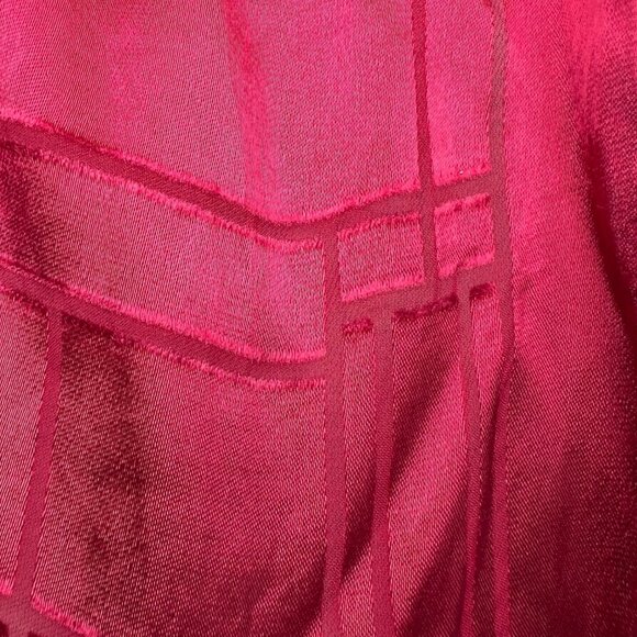 Frank Lloyd Wright MoMA Red Satin Burnout Scarf Silk Blend Rectangle - Picture 7 of 9